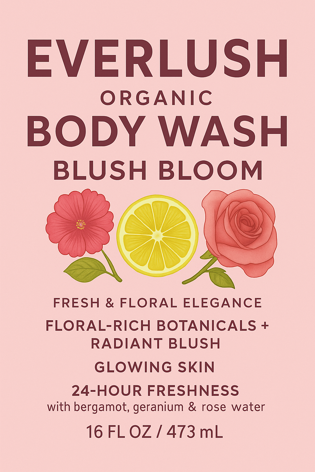 Blush Bloom Everlush All Natural Herbal Body Wash Kalawalla Cleanse (16 oz)