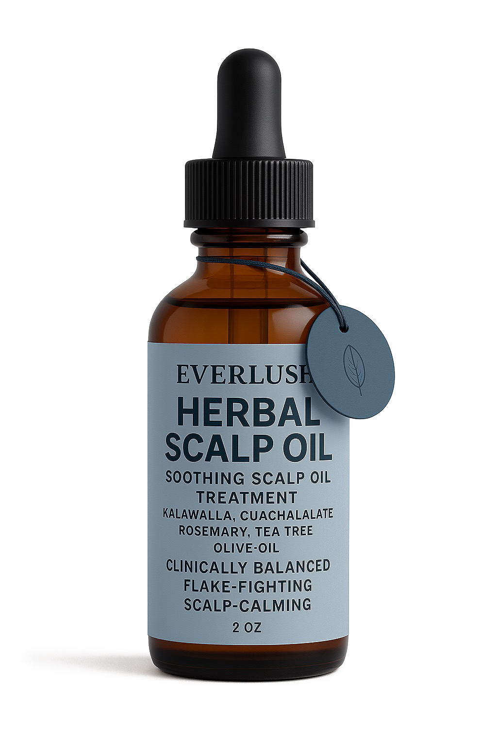 Product image of Everlush™ Scalp Oil – 2 oz herbal scalp treatment designed to soothe dryness, reduce flakes, and restore scalp hydration with a nourishing, plant-based formula.