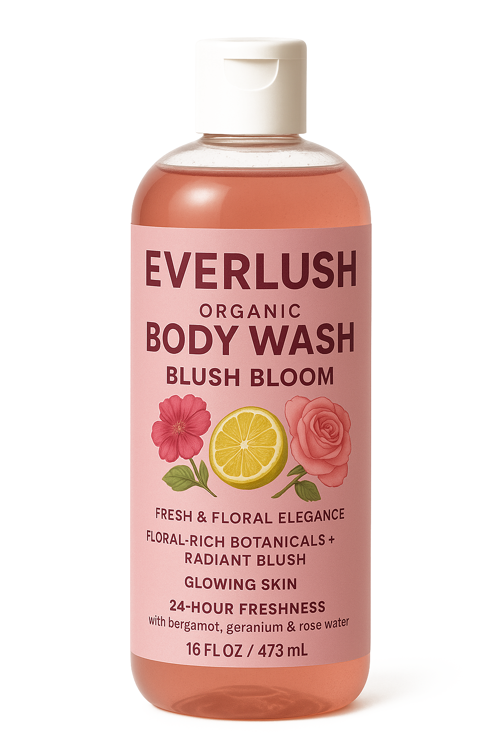 Product image of Blush Bloom EverLush All Natural Herbal Body Wash – 16 oz formula with Kalawalla and essential oils for a gentle, floral cleanse that hydrates and refreshes the skin.