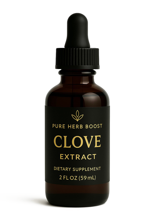 Product image of Clove Extract by Pure Herb Boost – Herbal extract known for supporting oral health, providing antioxidant protection, and promoting digestive wellness.