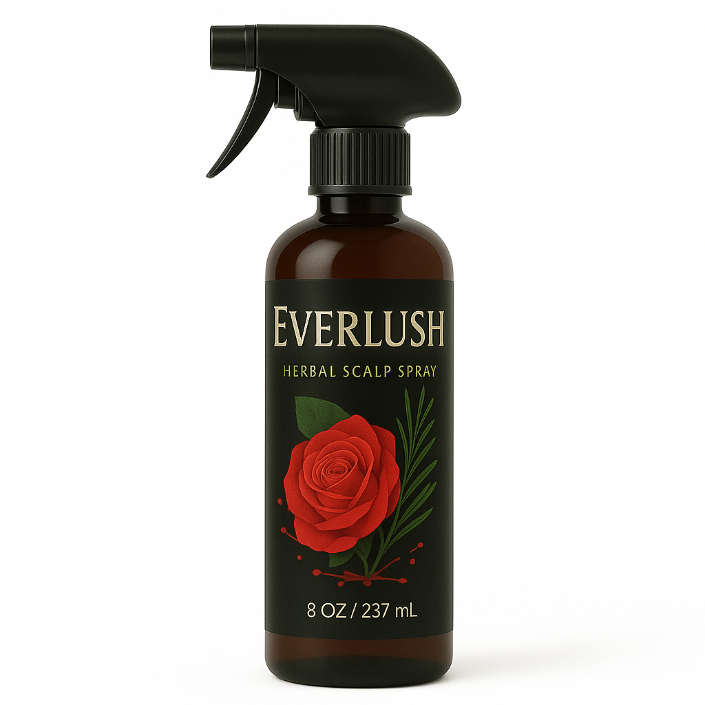 Product image of Everlush Herbal Scalp Refresh Spray – 8 oz spray for itchy scalp and dandruff relief, infused with Kalawalla, Arnica, White Willow, and Tea Tree to soothe and restore scalp health.