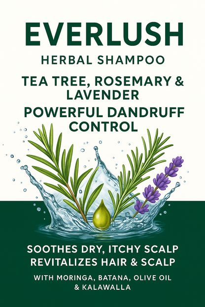 Powerful Dandruff Control  Shampoo – Tea Tree, Rosemary & Lavender (16 oz)