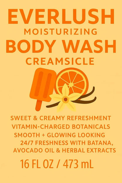 Creamsicle Herbal Vegan Body Wash (16 oz) Everlush Naturals