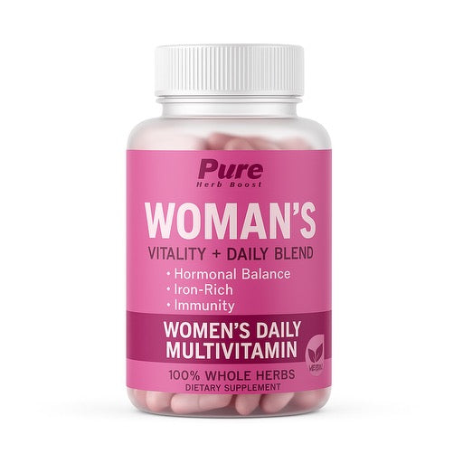 Product image of Women's Daily Multivitamin Herbal Blend – 60 capsules designed to support hormonal balance, iron levels, and immune function with a natural herbal blend.