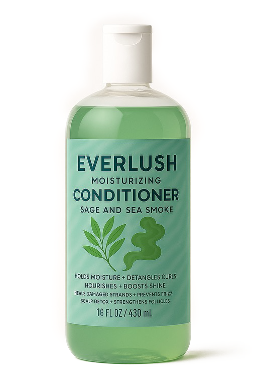Everlush Sage Sea Smoke Herbal Conditioner – 16 oz earthy-scented conditioner for detoxifying scalp and hydrating all hair types