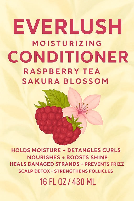 Ingredients label of Everlush Sakura Conditioner with natural botanicals and soft floral fragrance